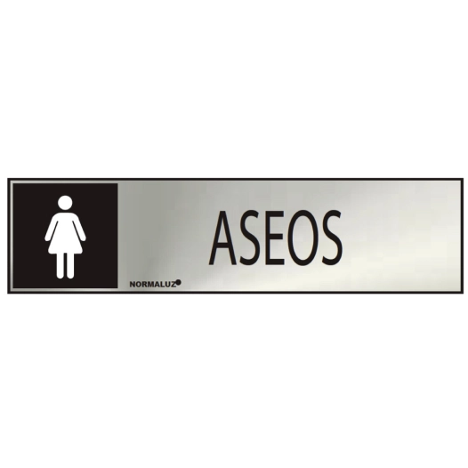 Panneau Informatif ''ASEOS'' Femme (INOX Adhesif 0.8mm) 5x20cm