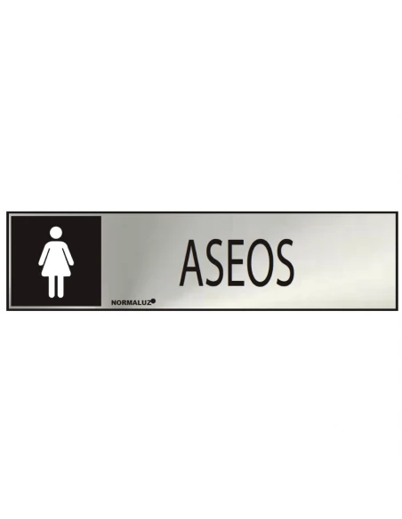 Panneau Informatif ''ASEOS'' Femme (INOX Adhesif 0.8mm) 5x20cm