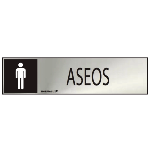 Panneau Informatif ''ASEOS'' Homme (INOX Adhesif 0.8mm) 5x20cm