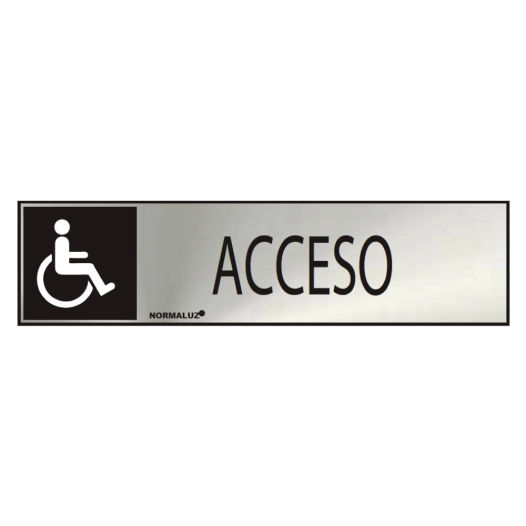 Panneau Informatif ''ACCESO'' (INOX Adhesif 0.8mm) 5x20cm