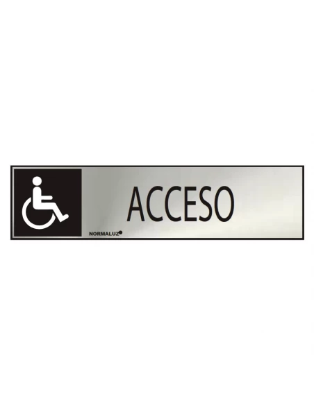 Panneau Informatif ''ACCESO'' (INOX Adhesif 0.8mm) 5x20cm