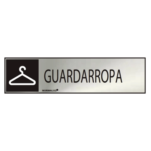 Panneau Informatif ''GUARDARROPA'' (INOX Adhesif 0.8mm) 5x20cm