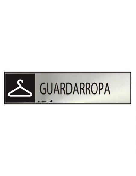 Panneau Informatif ''GUARDARROPA'' (INOX Adhesif 0.8mm) 5x20cm