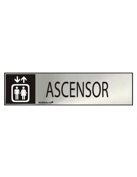 Panneau Informatif ''ASCENSOR'' (INOX Adhesif 0.8mm) 5x20cm