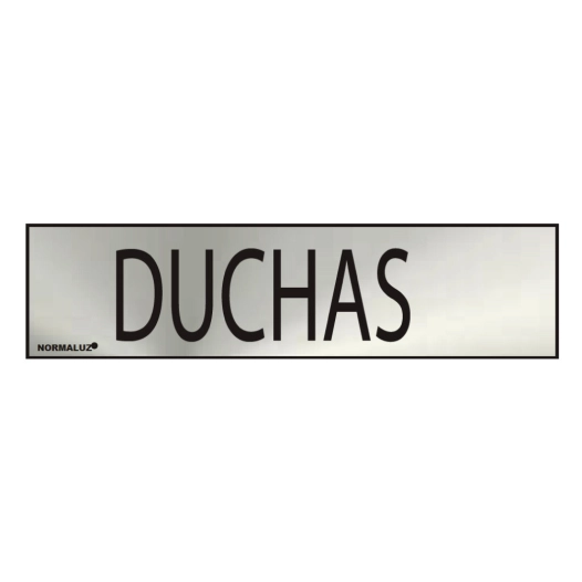 Panneau Informatif ''DUCHAS'' (INOX Adhesif 0.8mm) 5x20cm