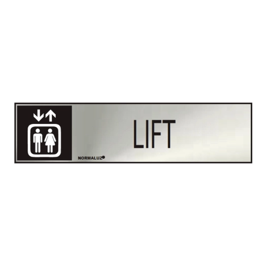 Panneau Informatif ''LIFT'' (INOX Adhesif 0.8mm) 5x20cm