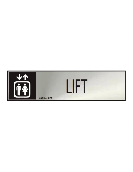 Panneau Informatif ''LIFT'' (INOX Adhesif 0.8mm) 5x20cm