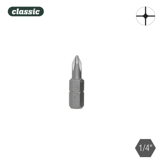 Jeu 10 Embouts Bit Phillips 1x25mm 1/4'' Acier Bph125 Mota