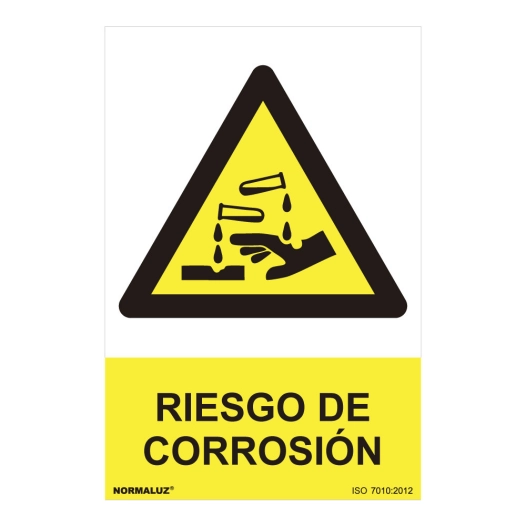 Panneau De Danger ''RIESGO De Corrosion'' (PVC 0.7mm) 30x40cm
