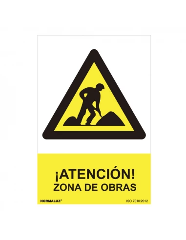 Panneau De Danger ''ZONE De Travaux'' (ESPAGNOL - 0.7mm) 30x40cm