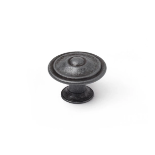 Lot 4 Boutons Ronds Pour Meuble Métal Vieil Argent Mod.3110 Ø35mm. Rei