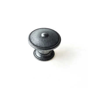 Lot 4 Boutons Ronds Pour Meuble Métal Vieil Argent Mod.3121 Ø30mm. Rei