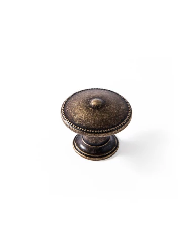 Lot 4 Boutons Ronds Pour Meuble Métal Vieux Laiton Mod.3121 Ø30mm. Rei