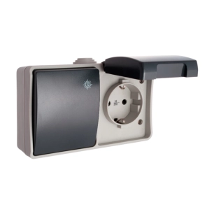 Interrupteur+Base Étanche Fixe 2p+T 16a 250v Solera