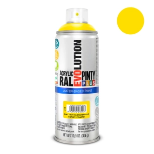 Peinture En Aérosol Pintyplus Evolution Water-Based 520cc Ral 1021 Jaune Signalisation