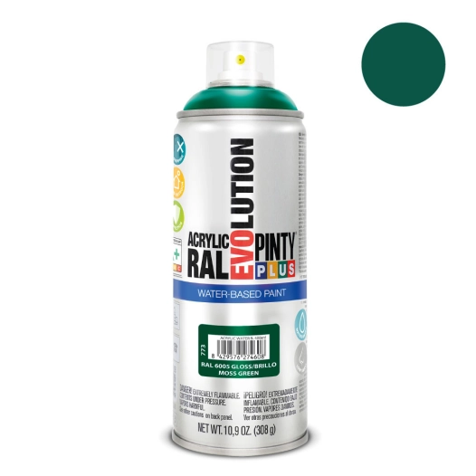 Peinture En Aérosol Pintyplus Evolution Water-Based 520cc Ral 6005 Vert Mousse