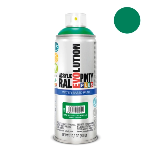 Peinture En Aérosol Pintyplus Evolution Water-Based 520cc Ral 6029 Vert Menthe