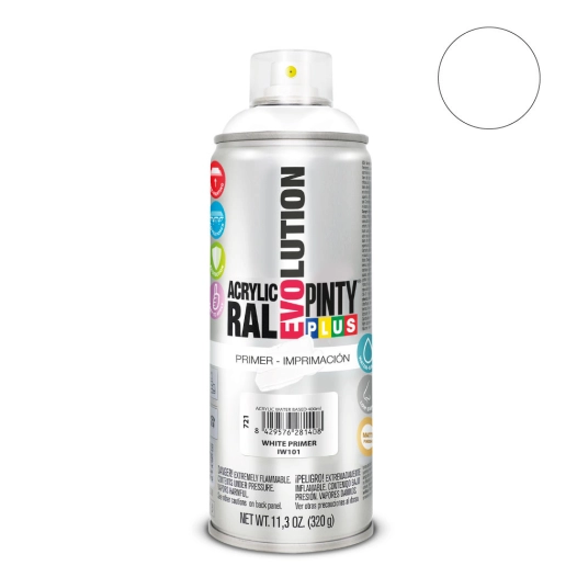 Peinture En Aérosol Pintyplus Evolution Water-Based 520cc Appret Blanc Iw101