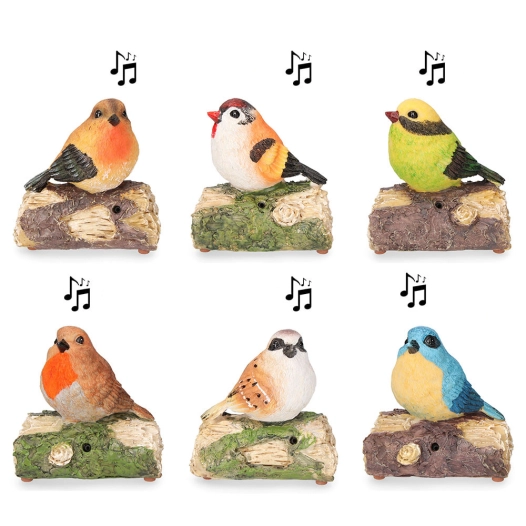 1 Figurine Oiseaux Avec Son Et Détecteur De Mouvement (MODÈLES Assorties) 12,5cm