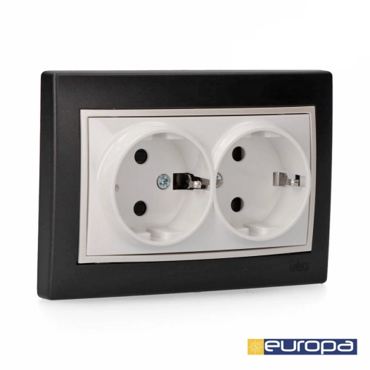 Base Bipolaire Double Fixe T/Tl 16a Noir S.Europa Solera Erp60/2nu