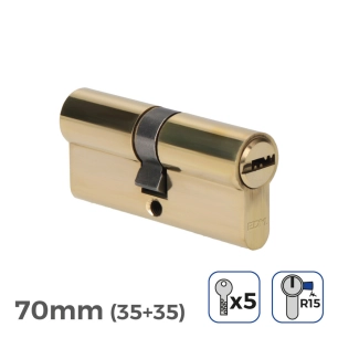 Cylindre De Porte 70mm (35+35MM) Largeur De Came R15 5 Clés De Sécurité Inclus Edm