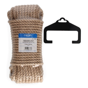 Écheveau 20 Mt. Corde Bio En Jute Naturel. 3 Cordages. Calibre 8 Mm Edm