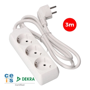 Multi-Prise 3 Bases Schuko 3m 3x1.5mm Edm