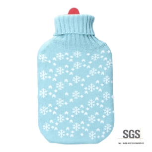 Bouillotte À Eau Chaude Bleue Flocons Blancs 2 L