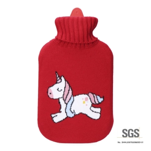 Sac À Eau Chaude Rouge Imprimé Licorne 2 L