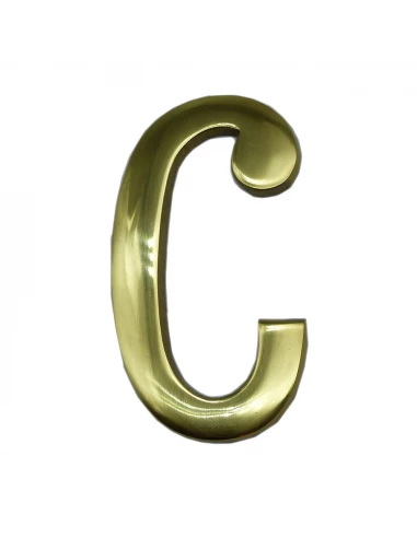 Lettre C En Laiton Poli Edm Fixation Invisible 10cm