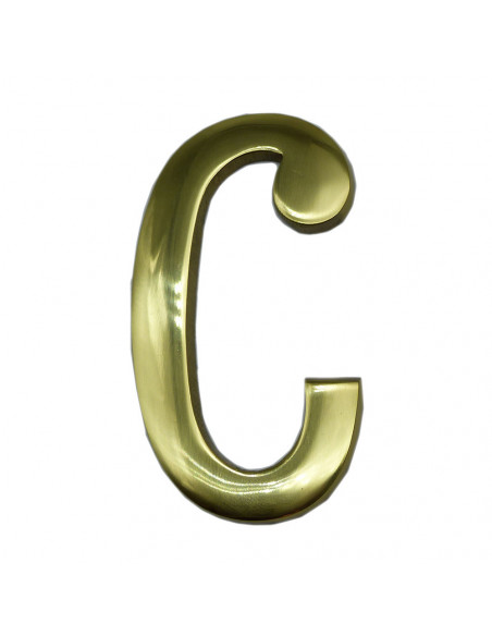 Lettre C En Laiton Poli Edm Fixation Invisible 10cm