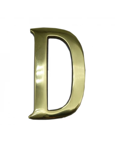 Lettre D En Laiton Poli Edm Fixation Invisible 10cm