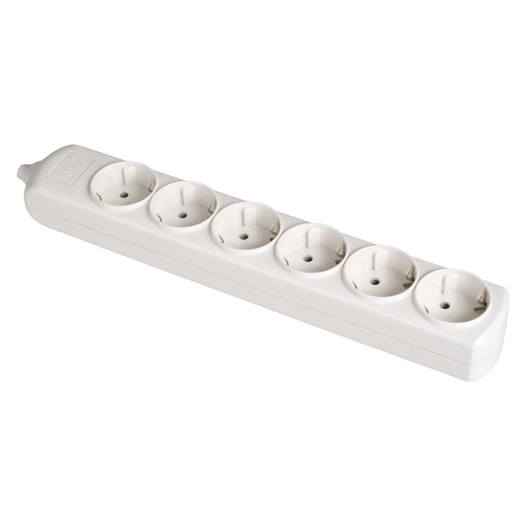 Multiprise Bipolaire 6 Prises T/T Latérale 16a 250v Blanche Solera 8006
