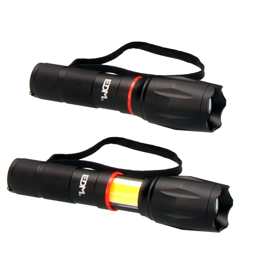 Lampe Torche Led Xl Extensible Avec Zoom 1 Led Cob Xl 3xaaa (PILES Incluses) Edm