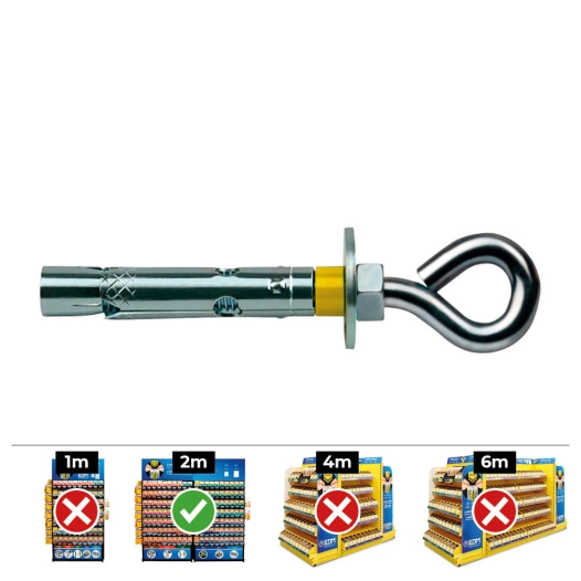 Boite De 10 Chevilles D'expansion Dnbol Piton Din/Ref Da 10 X 60 Acier Zinqué Celo