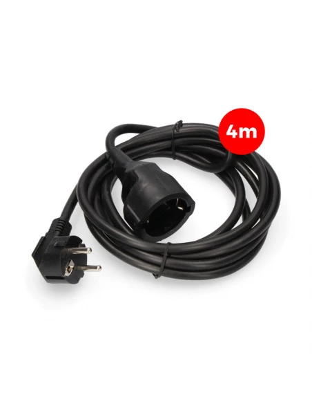 Rallonge Électrique 3x1,5mm T/Tl 4m Noire Edm