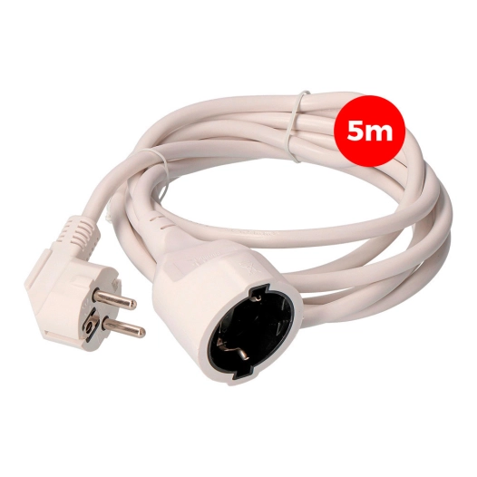 Rallonge Électrique 3x1,5mm T/Tl 5m Blanche Edm