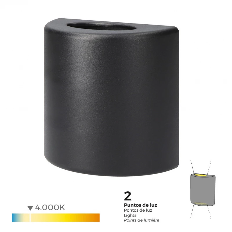 Applique Murale Led 3w 60lm 4000k Ovale Lumière Du Jour Ip65 12x12x6cm Edm