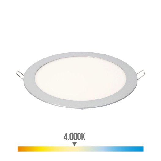 Downlight Led Encastré Rond 20w Lumière Du Jour 4000k 1500lm Chrome Ø22.5cm Edm