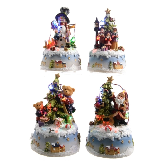 Figurines De Noël Led 10x9x15,5cm 3xaa Modèles Assortis