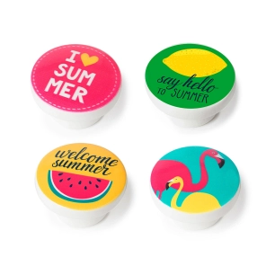 Lot 4 Boutons Ronds Pour Meuble Bois Illustré Mod.M11 Ø38mm. Rei