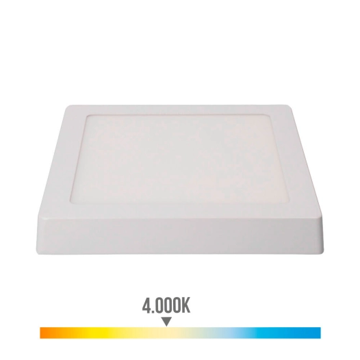 Downlight Led À Surface Carre 20w 1500lm 4000k Blanc Lumière Du Jour 22,5x22,5x4cm Edm