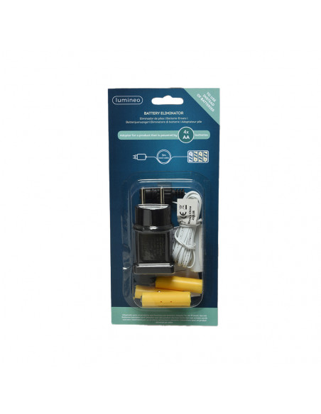 Éliminateur Piles 3V Lumineo Alimentation continue, remplace 4 piles AA - LUMINEO