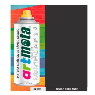 Spray Noir Brillant Ral 9005 216ml Mota La01