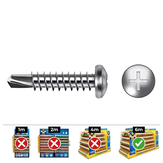 Vis Autoperceuse Bombée Phillips Din / Ref 7504n 4.8 X 16 Zinc - Boite De 250pcs