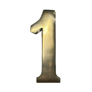 Numéro De Maison 1 En Laiton Puli 10cm Fixation Invisible