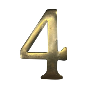 Numéro De Maison 4 En Laiton Puli 10cm Fixation Invisible