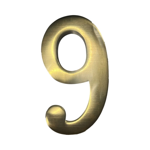 Numéro De Maison 9 En Laiton Puli 10cm Fixation Invisible
