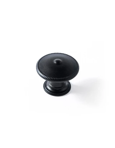 Lot 4 Boutons Ronds Pour Meuble Métal Noir Mat Mod.3121 Ø30mm. Rei