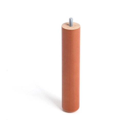 Pied Cylindrique En Bois Hêtre Couleur Mérisier Mod.434. Dimensions Ø5x25cm Rei